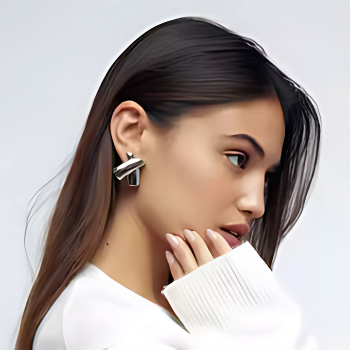 Aurora - Two-Tone Crossover Earrings