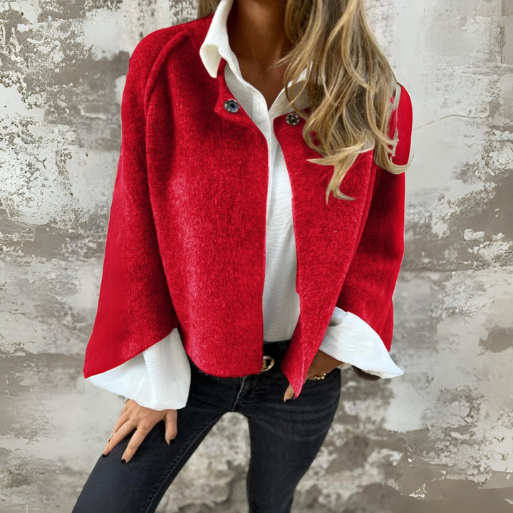 Evelyn - Soft Button-Up Cropped Jacket
