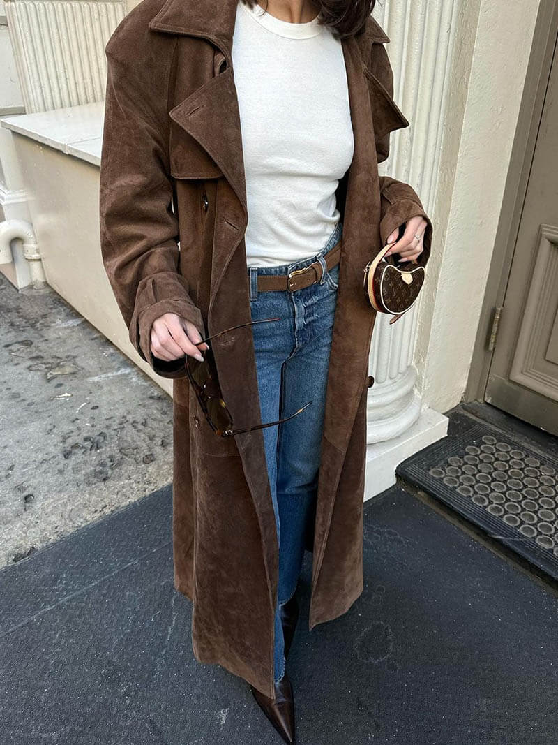 Hallie™ | Suède Trenchcoat