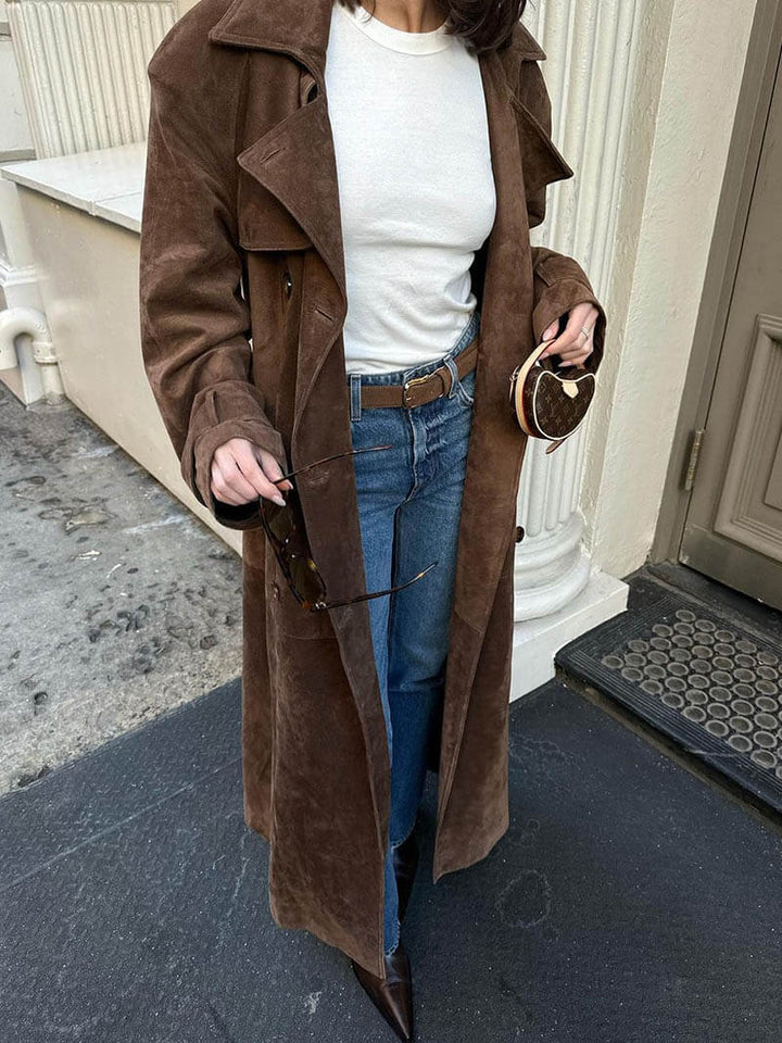 Hallie™ | Suède Trenchcoat